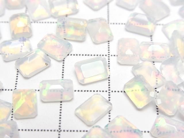 High Quality Ethiopian Opal AAA Loose Stone Rectangle Faceted 7x5mm 5pcs