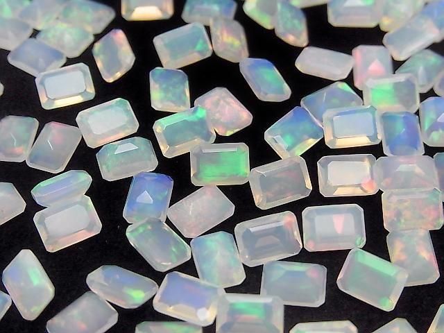 High Quality Ethiopian Opal AAA Loose Stone Rectangle Faceted 7x5mm 5pcs