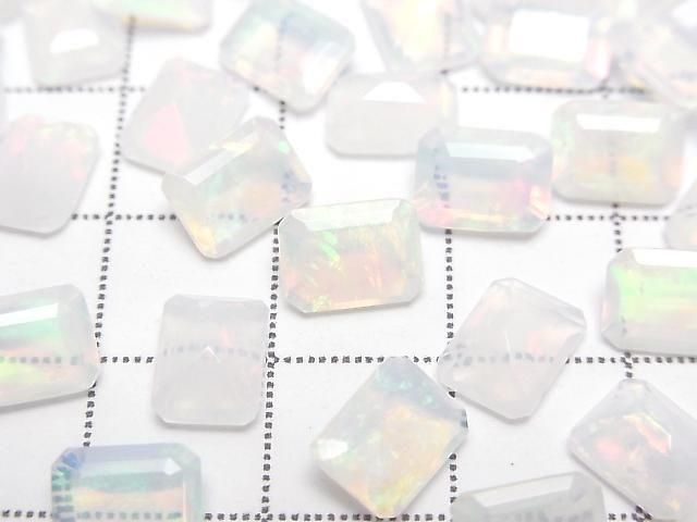 High Quality Ethiopian Opal AAA Loose Stone Rectangle Faceted 8x6mm 2pcs