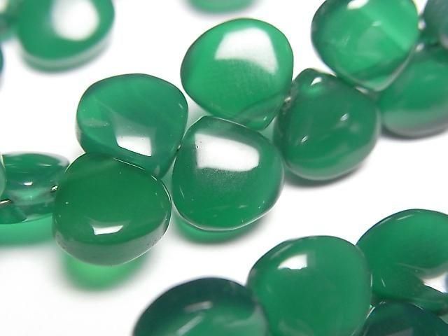 High Quality Green Onyx AAA Chestnut (Smooth) 8x8mm half or 1strand beads (aprx.7inch/18cm)