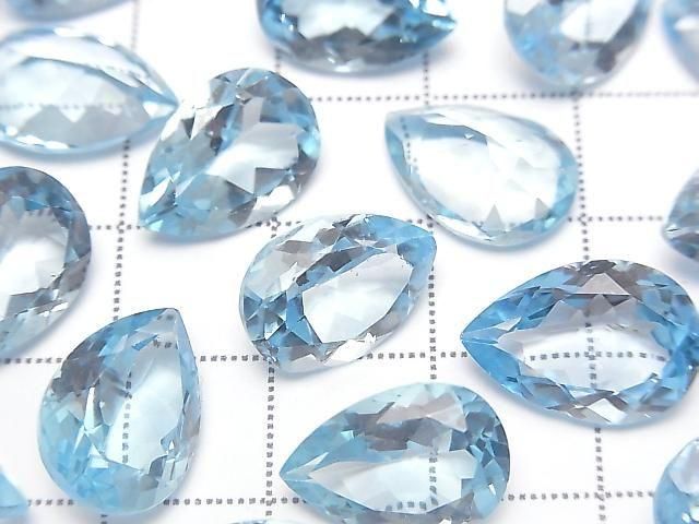 High Quality Sky Blue Topaz AAA Loose Stone Pear Shape Faceted 14x10mm 1pc
