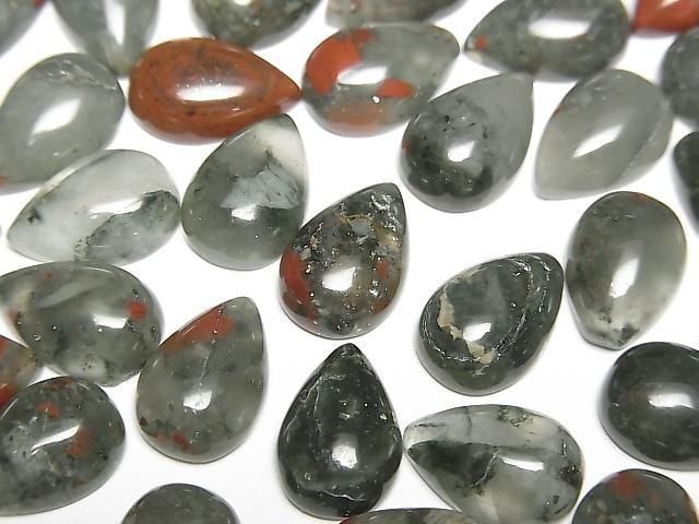 African Bloodstone Pear shape Cabochon 12x8mm 4pcs
