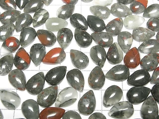African Bloodstone Pear shape Cabochon 12x8mm 4pcs