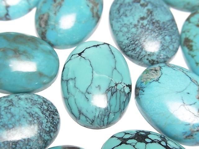 Turquoise AA++ Oval Cabochon 25x18mm Patterned 1pc
