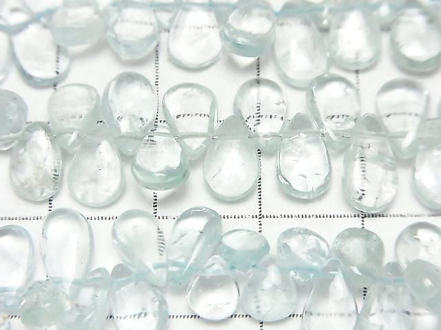 Aquamarine AA++ Pear shape (Smooth) half or 1strand beads (aprx.6inch/14cm)
