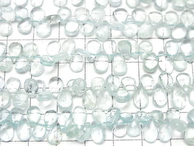 Aquamarine AA++ Pear shape (Smooth) half or 1strand beads (aprx.6inch/14cm)
