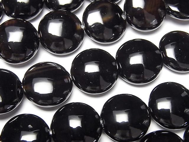 Onyx Coin 14x14mm half or 1strand beads (aprx.14inch/34cm)