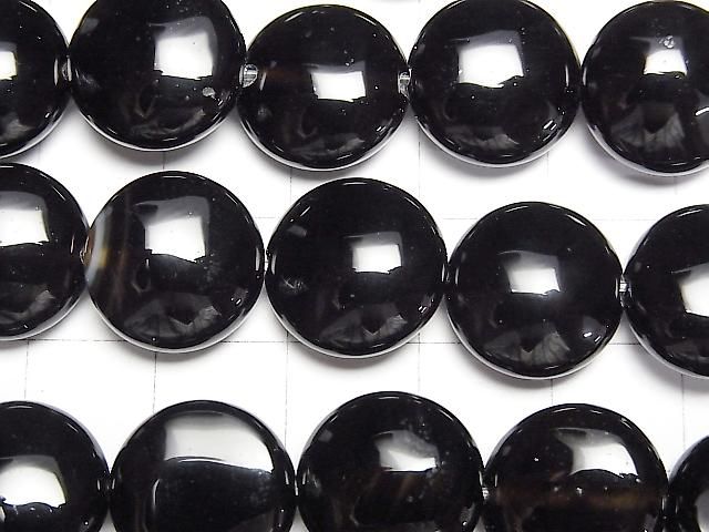 Onyx Coin 14x14mm half or 1strand beads (aprx.14inch/34cm)