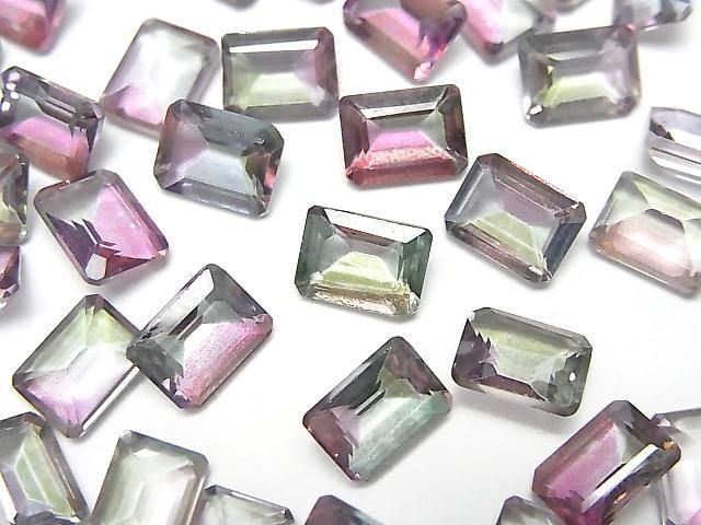 High Quality Mystic Topaz AAA Loose Stone Rectangle Faceted 8x6mm 2pcs