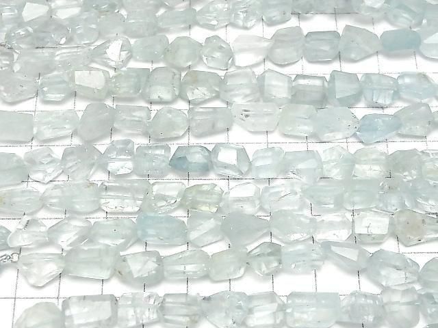 Aquamarine AA++ Faceted Nugget half or 1strand beads (aprx.7inch/17cm)
