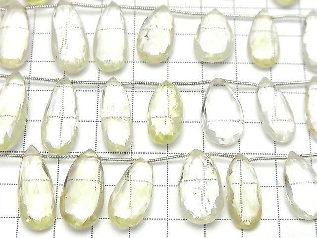 High Quality Lemon Quartz AAA- Pear shape Faceted Briolette 1strand (10pcs )