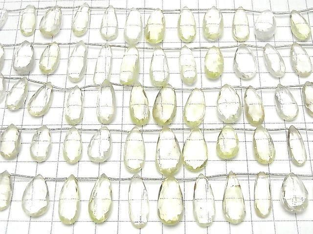 High Quality Lemon Quartz AAA- Pear shape Faceted Briolette 1strand (10pcs )