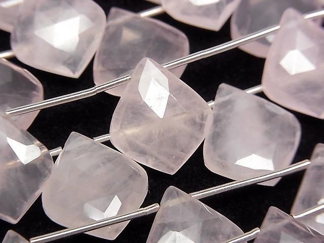High Quality Rose Quartz AA++ Deformed Faceted Pear Shape 1strand (5pcs )