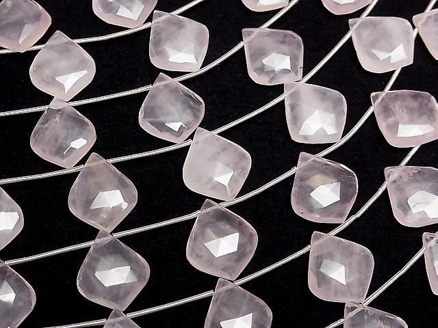High Quality Rose Quartz AA++ Deformed Faceted Pear Shape 1strand (5pcs )
