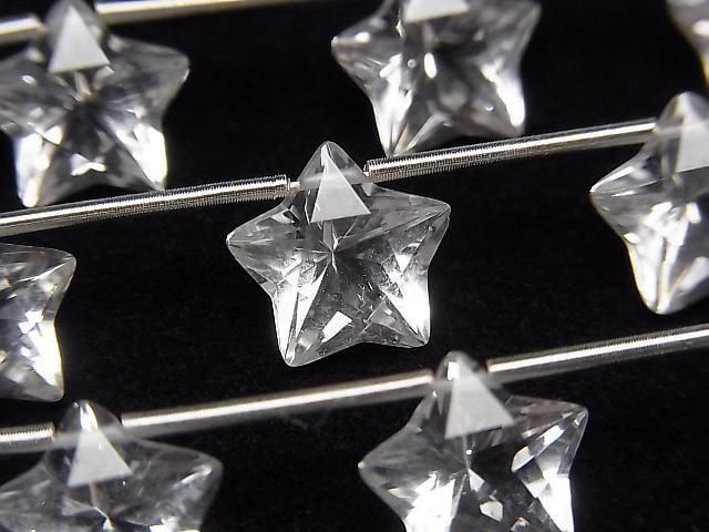 High Quality AAA Crystal Star Shape Faceted 10x10mm Half or 1 Strand (6pcs)