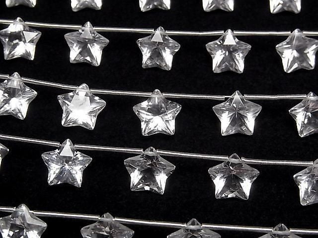 High Quality AAA Crystal Star Shape Faceted 10x10mm Half or 1 Strand (6pcs)