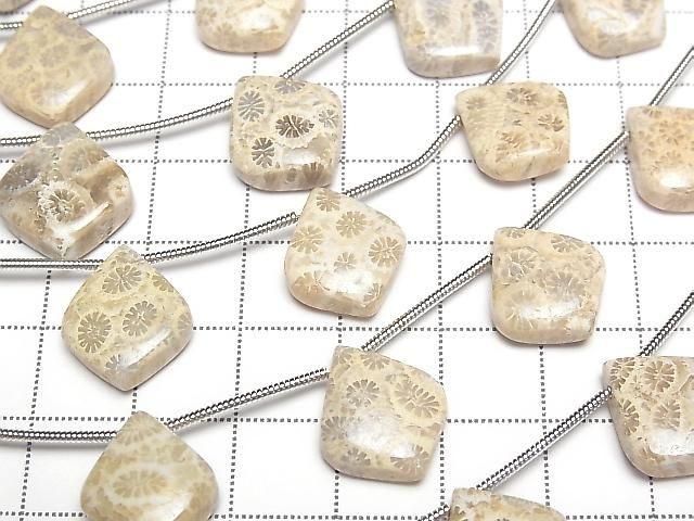 Fossil Coral Deformed Pear Shape (Smooth) 1 Strand (5pcs)