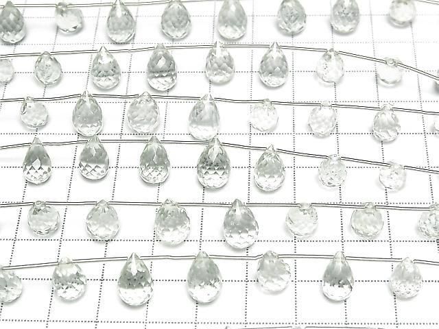 High Quality Green Amethyst AAA-Drop Faceted Briolette 1 Strand (8pcs)