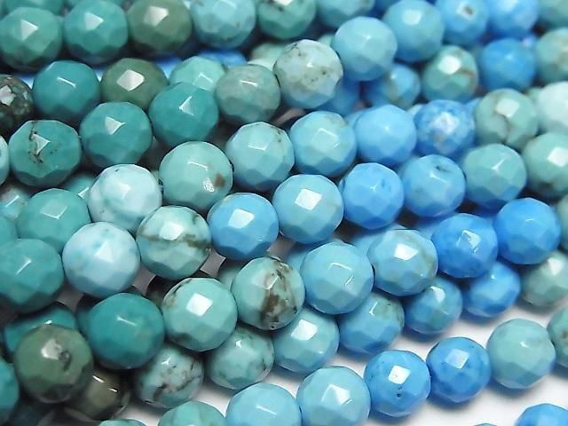 Magnesite Turquoise Faceted Round 6mm Color Gradation 1strand beads (aprx.14inch/35cm)