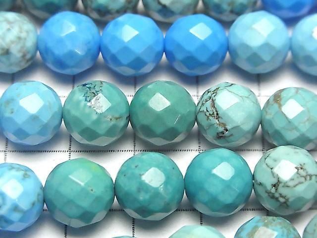 Magnesite Turquoise Faceted Round 10mm Color Gradation 1strand beads (aprx.15inch/36cm)