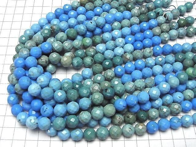 Magnesite Turquoise Faceted Round 10mm Color Gradation 1strand beads (aprx.15inch/36cm)