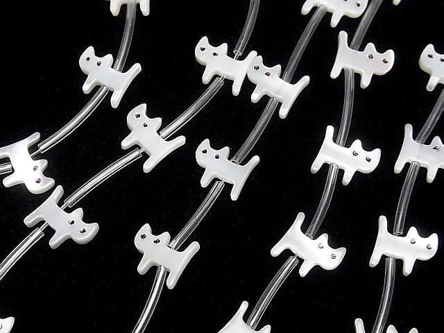 High-quality Mother of Pearl MOP AAA Cat Shape 11x9mm White Half or 1 Strand (Approx. 14pcs)