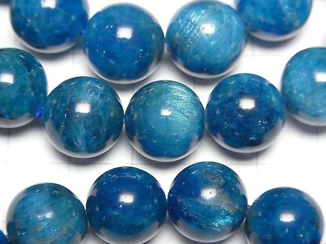 Madagascar Blue Apatite AA++ Round 13mm 1strand beads (Bracelet)