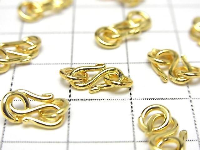 Silver 925 S Hook with Jump Ring 9.5x6mm 18KGP 1pc