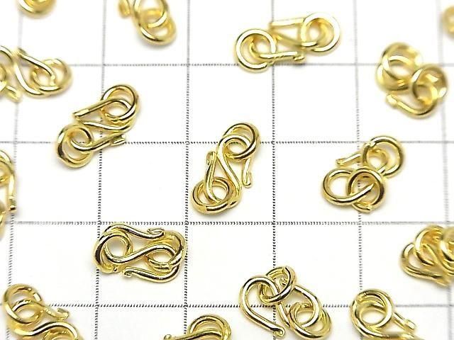 Silver 925 S Hook with Jump Ring 9.5x6mm 18KGP 1pc