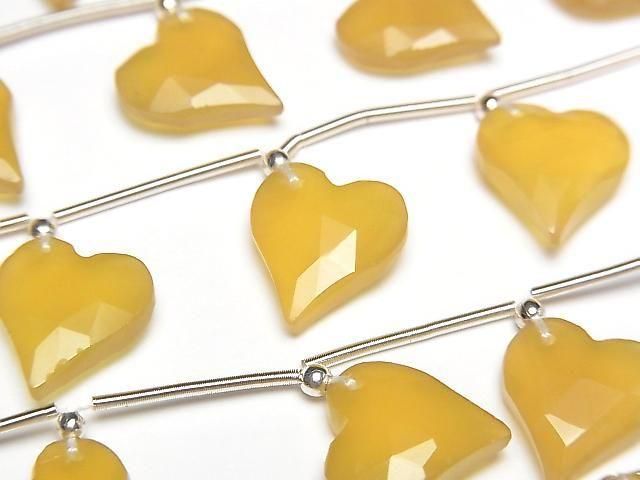Yellow Chalcedony Heart Cut 12x11mm Half or 1 Strand (6pcs)