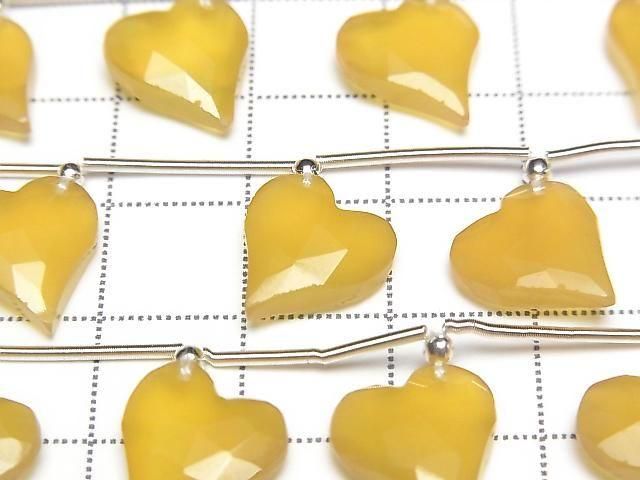 Yellow Chalcedony Heart Cut 12x11mm Half or 1 Strand (6pcs)
