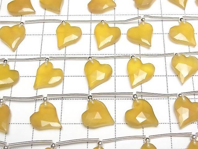 Yellow Chalcedony Heart Cut 12x11mm Half or 1 Strand (6pcs)
