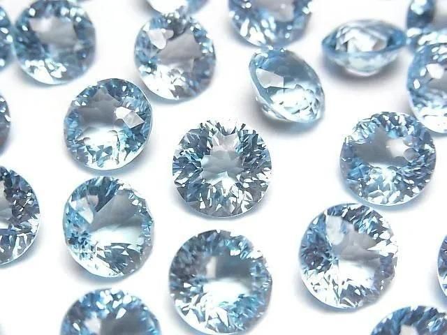 High Quality Sky Blue Topaz AAA Loose Stone Round Faceted Fancy 10x10mm 1pc