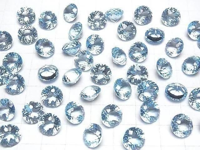 High Quality Sky Blue Topaz AAA Loose Stone Round Faceted Fancy 10x10mm 1pc