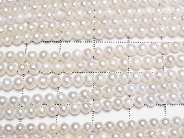 Fresh Water Pearl AA Semi Round-Potato 3-3.5mm White 1strand beads (approx. 15 inches/37 cm)