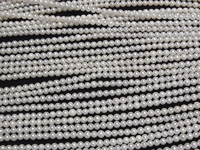 Fresh Water Pearl AA Semi Round-Potato 3-3.5mm White 1strand beads (approx. 15 inches/37 cm)