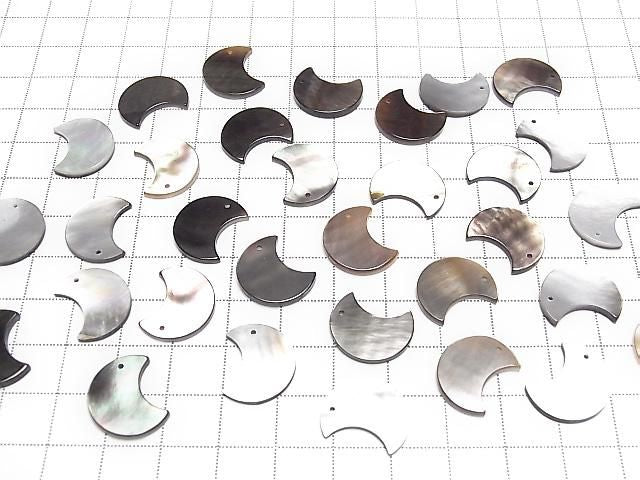 High-quality Black Shell (Black-lip Oyster) AAA Crescent Shape 16x13mm 3pcs