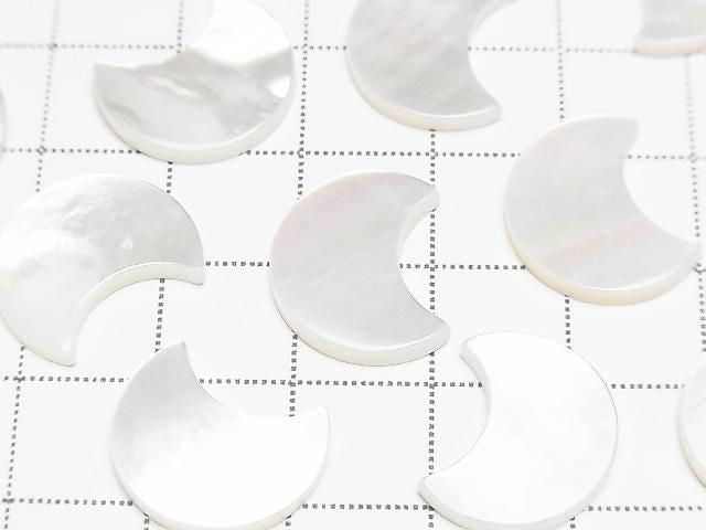 High-quality white shell (black-lip oyster) AAA undrilled crescent shape 16x13mm 3pcs