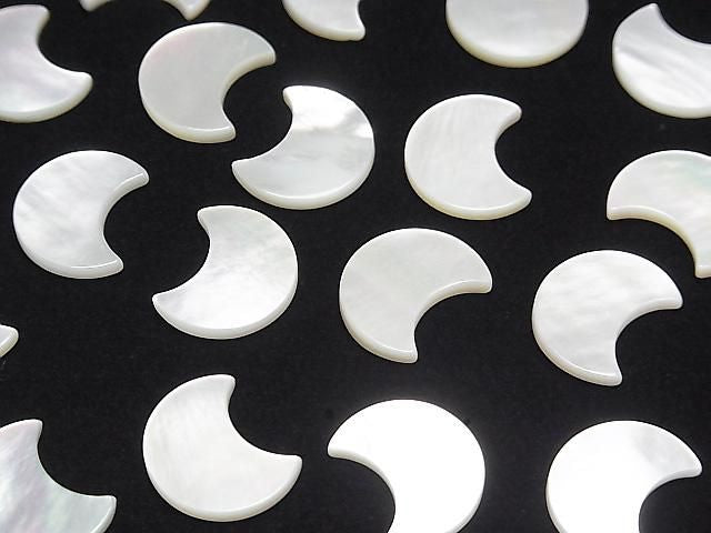 High-quality white shell (black-lip oyster) AAA undrilled crescent shape 16x13mm 3pcs