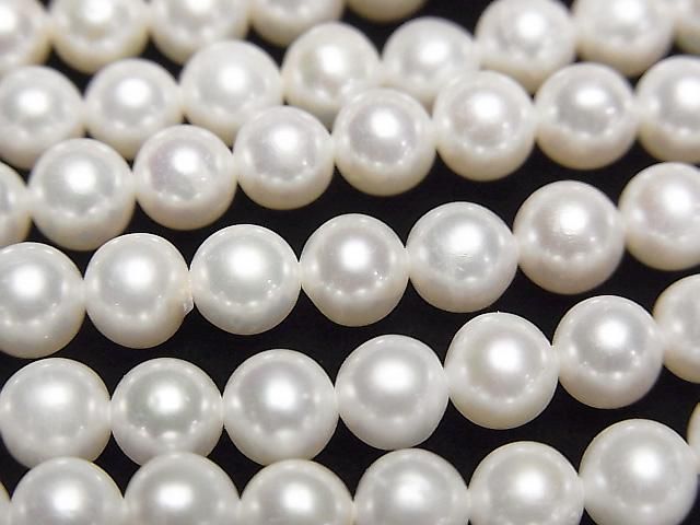 Fresh Water Pearl AAA- Semi Round-Potato 5-6mm White 1strand beads (approx. 15inch/36cm)