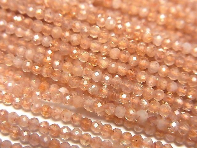 Sunstone AA++ Faceted Round 2mm 1strand beads (aprx.15inch/36cm)High Quality!