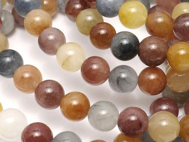 Multicolor Quartz Round 6mm 1strand beads (Bracelet)