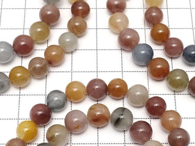 Multicolor Quartz Round 8mm 1strand beads (Bracelet)