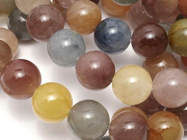 Multicolor Quartz Round 10mm 1strand beads (Bracelet)