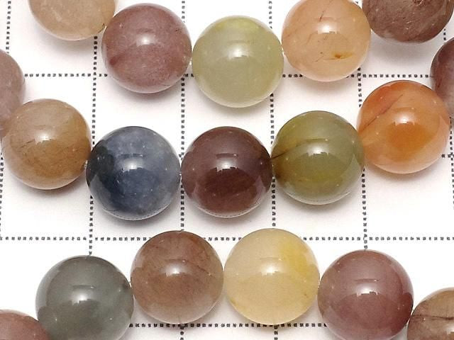 Multicolor Quartz Round 10mm 1strand beads (Bracelet)