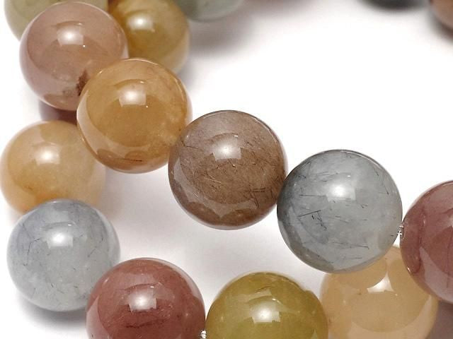 Multicolor Quartz Round 12.5mm 1strand beads (Bracelet)