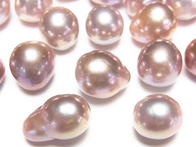 Fresh Water Pearl AAA Loose Stone Potato Drop 11-15mm Natural Color Lavender Pink 2pcs