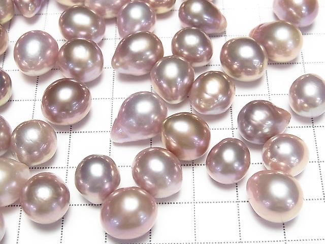 Fresh Water Pearl AAA Loose Stone Potato Drop 11-15mm Natural Color Lavender Pink 2pcs