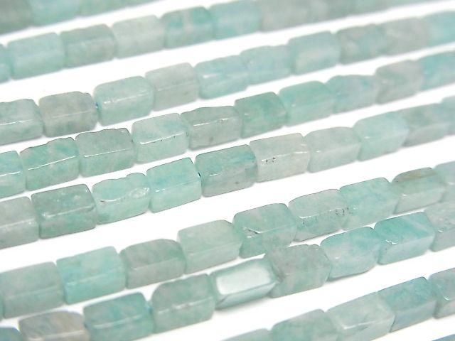 Amazonite AA 4Faceted Faceted Tube 4.5x2.5x2.5mm 1strand beads (aprx.15inch/36cm)