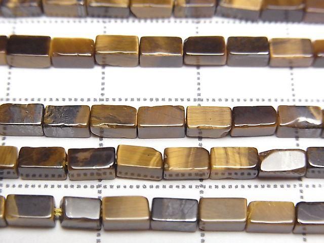 Yellow Tiger's Eye AA++ 4-Faceted Faceted Tube 4.5x2.5x2.5mm 1strand beads (approx. 15inch/36cm)